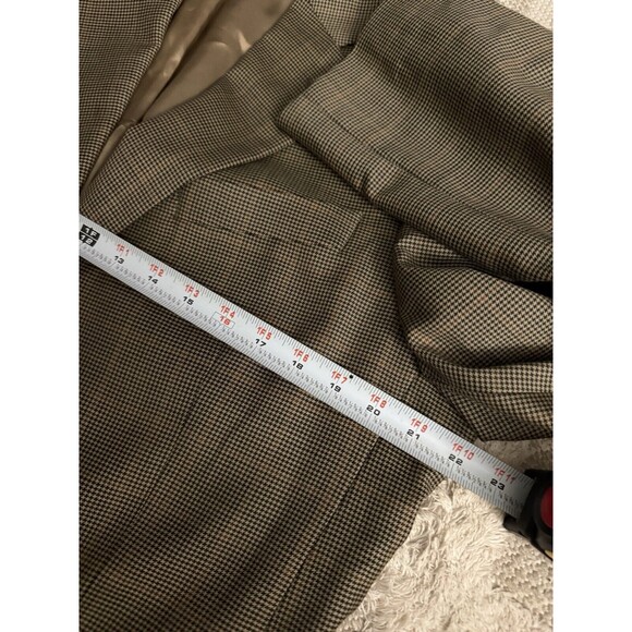 Vintage Brooks Brothers Blazer Jacket Men 44R Wool Houndstooth Plaid Union Made - Picture 7 of 15